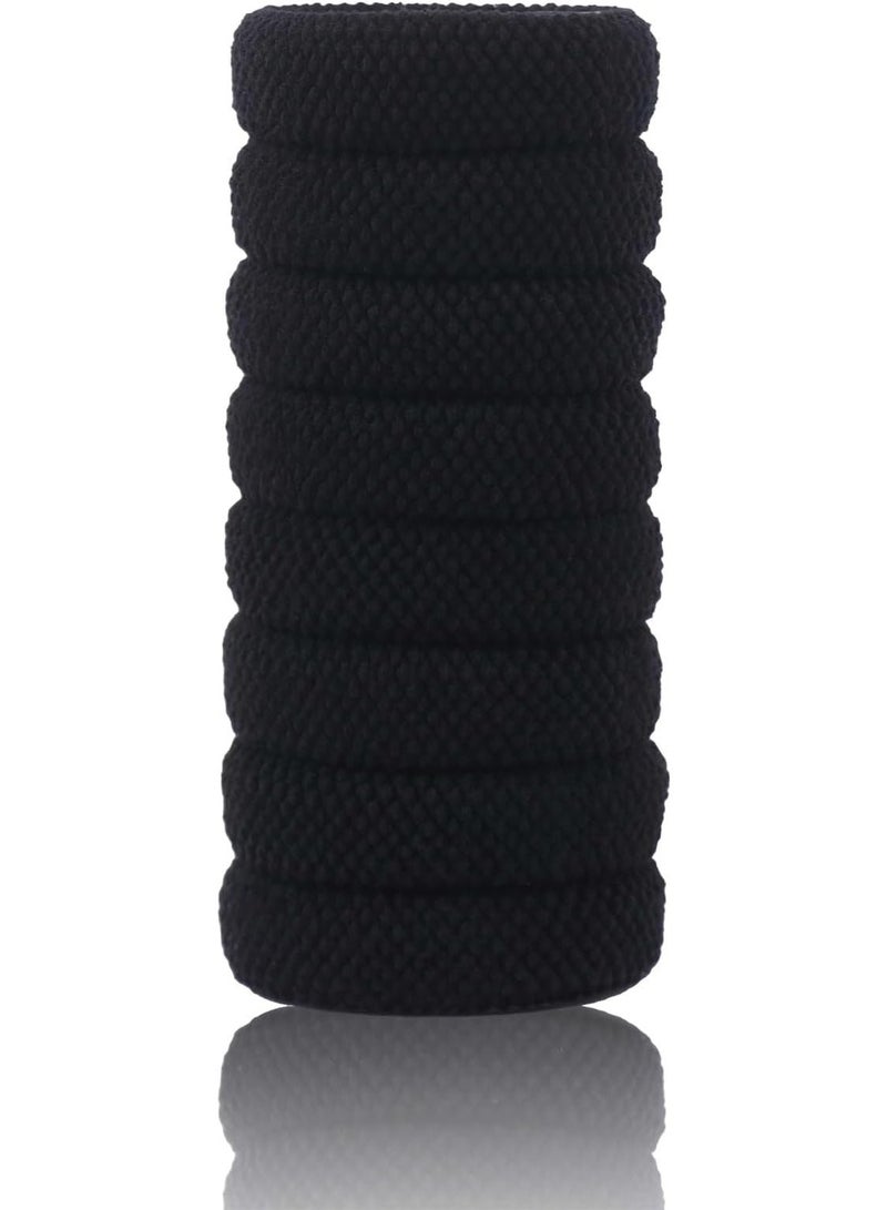 8pcs Soft Pony Holders, Elastics Hair Bands for Thick or Curly Hair for Women and Girls, Fancy Hair Ties, Hair Scrunchies (Black) - Image 3